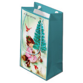 レトロヴィンテージクリスマスエンジェルパーティーバッグ スモールペーパーバッグ (裏面アングル)