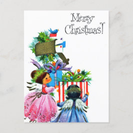 レトロヴィンテージクリスマスエンジェル シーズンポストカード