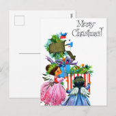 レトロヴィンテージクリスマスエンジェル シーズンポストカード (正面/裏面)