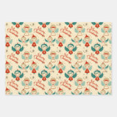 レトロヴィンテージクリスマスエンジェル ラッピングペーパーシート (正面3)