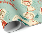 レトロヴィンテージクリスマスエンジェル ラッピングペーパー (ロールコーナー)