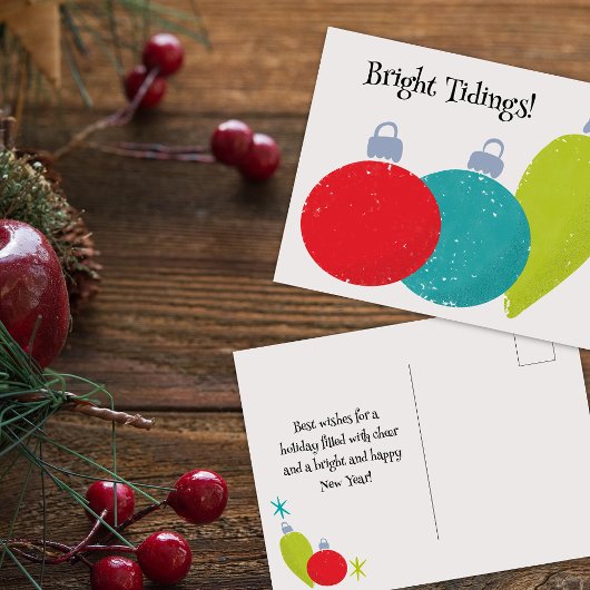 レトロヴィンテージクリスマスオーナメントカスタマイズ シーズンポストカード