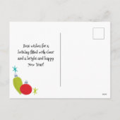 レトロヴィンテージクリスマスオーナメントカスタマイズ シーズンポストカード (裏面)