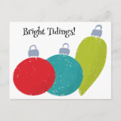 レトロヴィンテージクリスマスオーナメントカスタマイズ シーズンポストカード (正面)