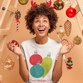 レトロヴィンテージクリスマスオーナメントカスタムメッセージ Tシャツ