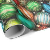 レトロヴィンテージクリスマスオーナメントジャンプル ラッピングペーパー (ロールコーナー)