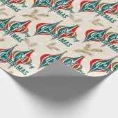 レトロヴィンテージクリスマスオーナメントジュビリー ラッピングペーパー (角)