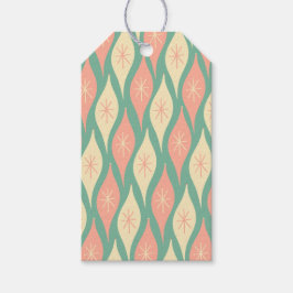 レトロヴィンテージクリスマスオーナメントパターンピンク ギフトタグ