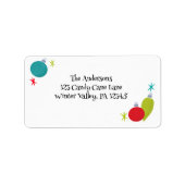 レトロヴィンテージクリスマスオーナメント差出人住所 ラベル (正面)