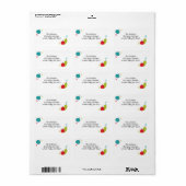 レトロヴィンテージクリスマスオーナメント差出人住所 ラベル (フルシート)