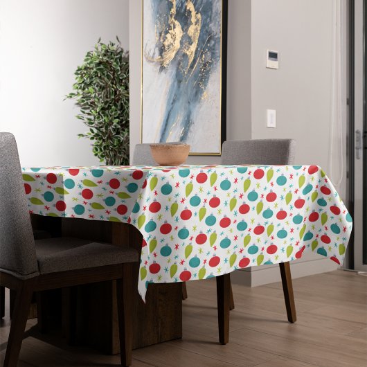 レトロヴィンテージクリスマスオーナメント パターン（の模様が）ある テーブルクロス