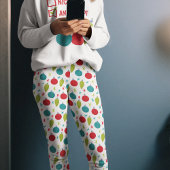 レトロヴィンテージクリスマスオーナメント パターン（の模様が）ある レギンス