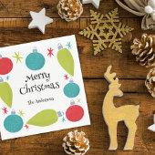 レトロヴィンテージクリスマスオーナメント パーソナライズされた スタンダードランチョンナプキン