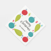 レトロヴィンテージクリスマスオーナメント パーソナライズされた スタンダードランチョンナプキン (角)