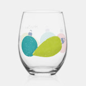 レトロヴィンテージクリスマスオーナメント パーソナライズされた ステムなしワイングラス (裏面)