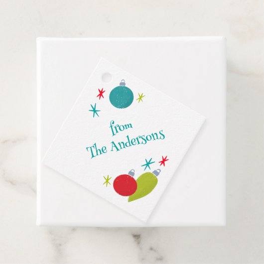 レトロヴィンテージクリスマスオーナメント パーソナライズされた フェイバータグ (インサイチュ)