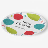 レトロヴィンテージクリスマスオーナメント パーソナライズされた ペーパープレート (アングル)