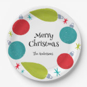 レトロヴィンテージクリスマスオーナメント パーソナライズされた ペーパープレート (正面)