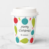 レトロヴィンテージクリスマスオーナメント パーソナライズされた 紙コップ (裏面)