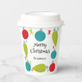 レトロヴィンテージクリスマスオーナメント パーソナライズされた 紙コップ (正面)