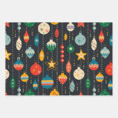 レトロヴィンテージクリスマスオーナメント ラッピングペーパーシート (正面)