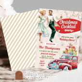 レトロヴィンテージクリスマスカクテルホリデーパーティー 招待状