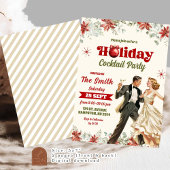 レトロヴィンテージクリスマスカクテルホリデーパーティー 招待状
