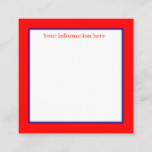 レトロヴィンテージクリスマスカップルホリデー スクエア名刺 (裏面)