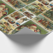 レトロヴィンテージクリスマスカードコラージュ ラッピングペーパー (角)