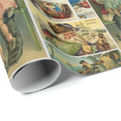 レトロヴィンテージクリスマスカードコラージュ ラッピングペーパー (ロールコーナー)