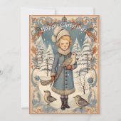 レトロヴィンテージクリスマスカード。独自のカスタマイズ シーズンカード (正面)