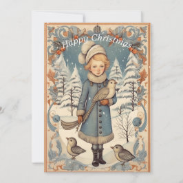 レトロヴィンテージクリスマスカード。独自のカスタマイズ シーズンカード