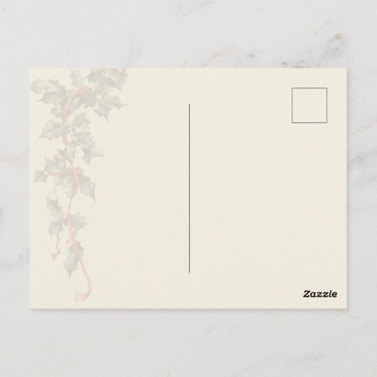 レトロヴィンテージクリスマスガールギフトグリーティングカード ポストカード (裏面)