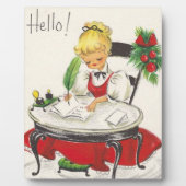 レトロヴィンテージクリスマスガールホリデイ フォトプラーク (正面)