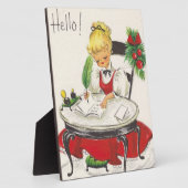 レトロヴィンテージクリスマスガールホリデイ フォトプラーク (側面)