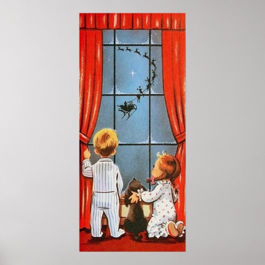 レトロヴィンテージクリスマスキッズホリデーポスター ポスター (正面)