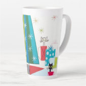 レトロヴィンテージクリスマスキャッツホリデイ カフェラテマグ (右アングル)