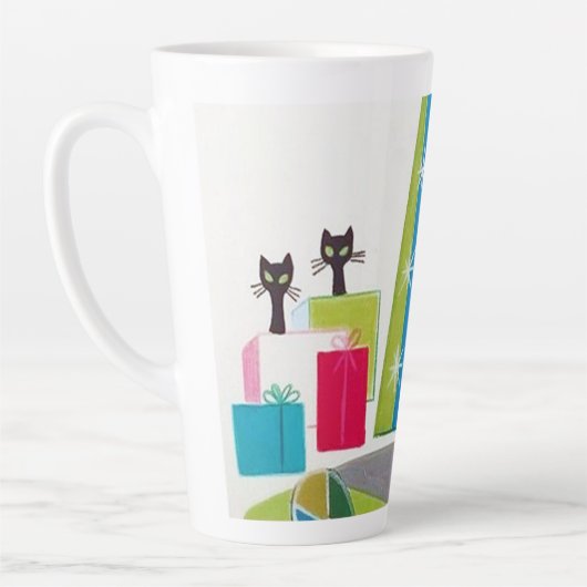 レトロヴィンテージクリスマスキャッツホリデイ カフェラテマグ (左)