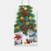 レトロヴィンテージクリスマスキャッツホリデイ ギフトタグ (正面)