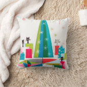 レトロヴィンテージクリスマスキャッツホリデイ クッション (ブランケット)