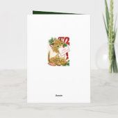 レトロヴィンテージクリスマスキャットアド気持ち シーズンカード (裏面)