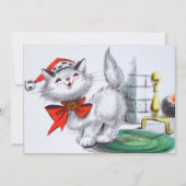 レトロヴィンテージクリスマスキャットアド気持ち シーズンカード (正面)