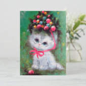 レトロヴィンテージクリスマスキャットカード シーズンカード (スタンド正面)