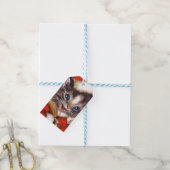 レトロヴィンテージクリスマスキャットホリデイ ギフトタグ (より糸付き)