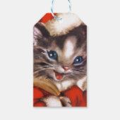 レトロヴィンテージクリスマスキャットホリデイ ギフトタグ (正面)