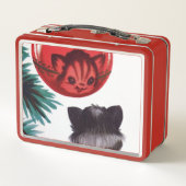 レトロヴィンテージクリスマスキャットホリデイ メタルランチボックス (裏面)
