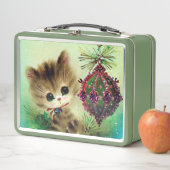 レトロヴィンテージクリスマスキャットホリデイ メタルランチボックス (インサイチュ)