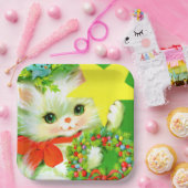 レトロヴィンテージクリスマスキャットホリデーパーティー ペーパープレート (パーティー)