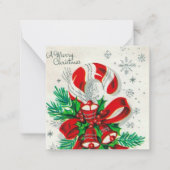 レトロヴィンテージクリスマスキャンディーケーン追加文字 ノートカード (正面)