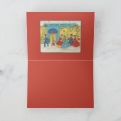 レトロヴィンテージクリスマスグリーティングアンティーク冬 カード (内部)